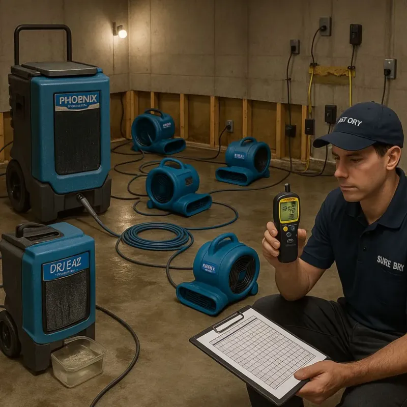 Structural Drying and Dehumidification process in Franklin County, IA